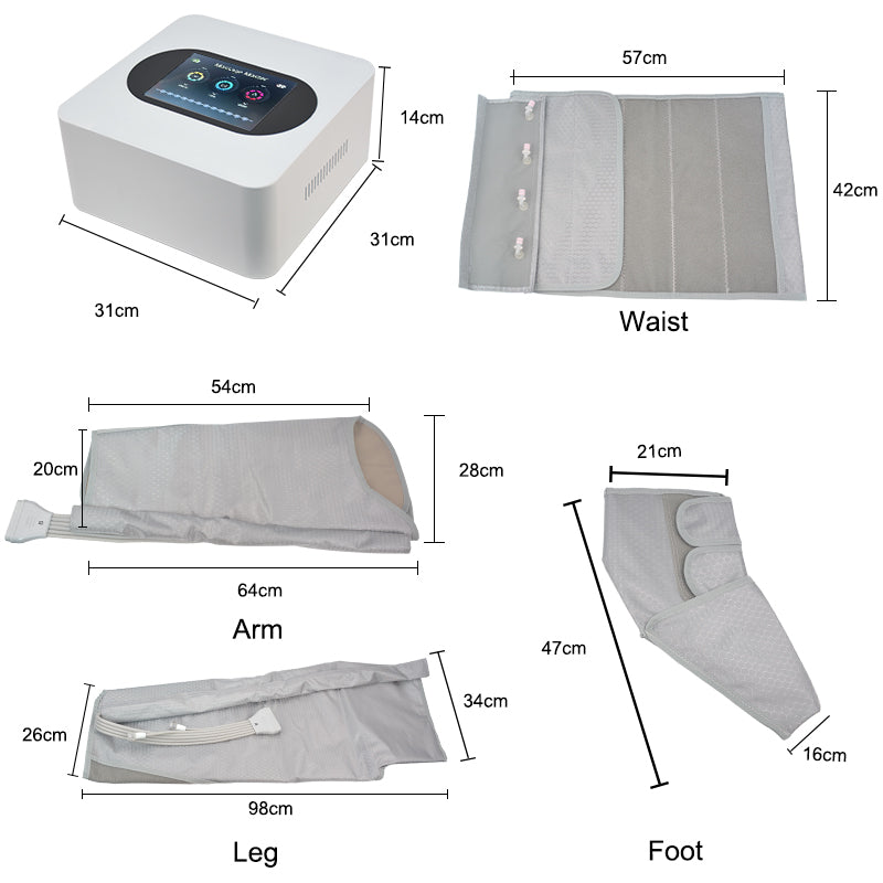 Pressotherapy air compression massage device